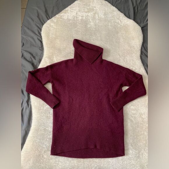 Nordstrom Signature Sweater Womens Sz XS Wine Purple‎ 100% Cashmere Shawl Neck - Picture 1 of 7
